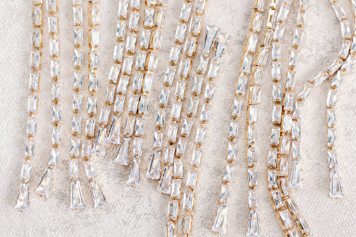 Swingy Diamond Tennis Duster Holiday Earrings
