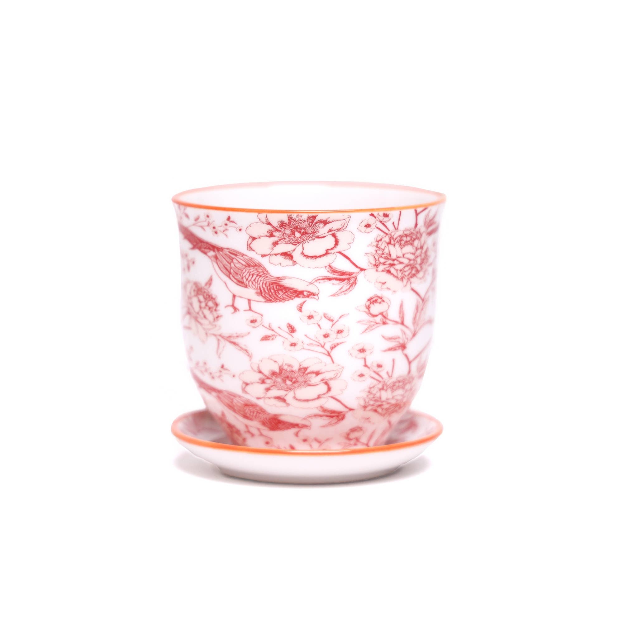 CHIVE Planter Red Flowers Porcelain Liberte / 3.25"