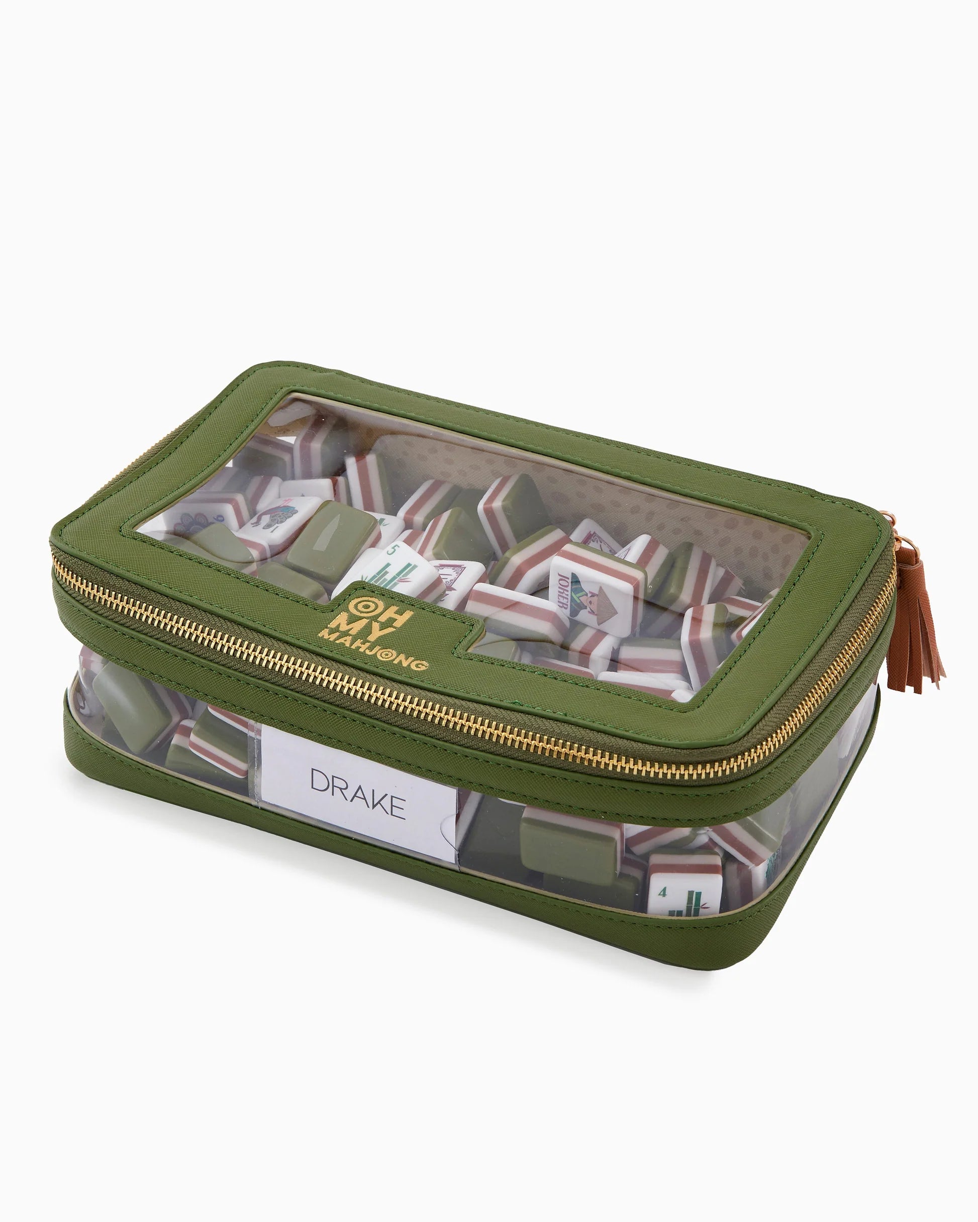 Oh My Mahjong Olive Mahjong Tile Storage Bag