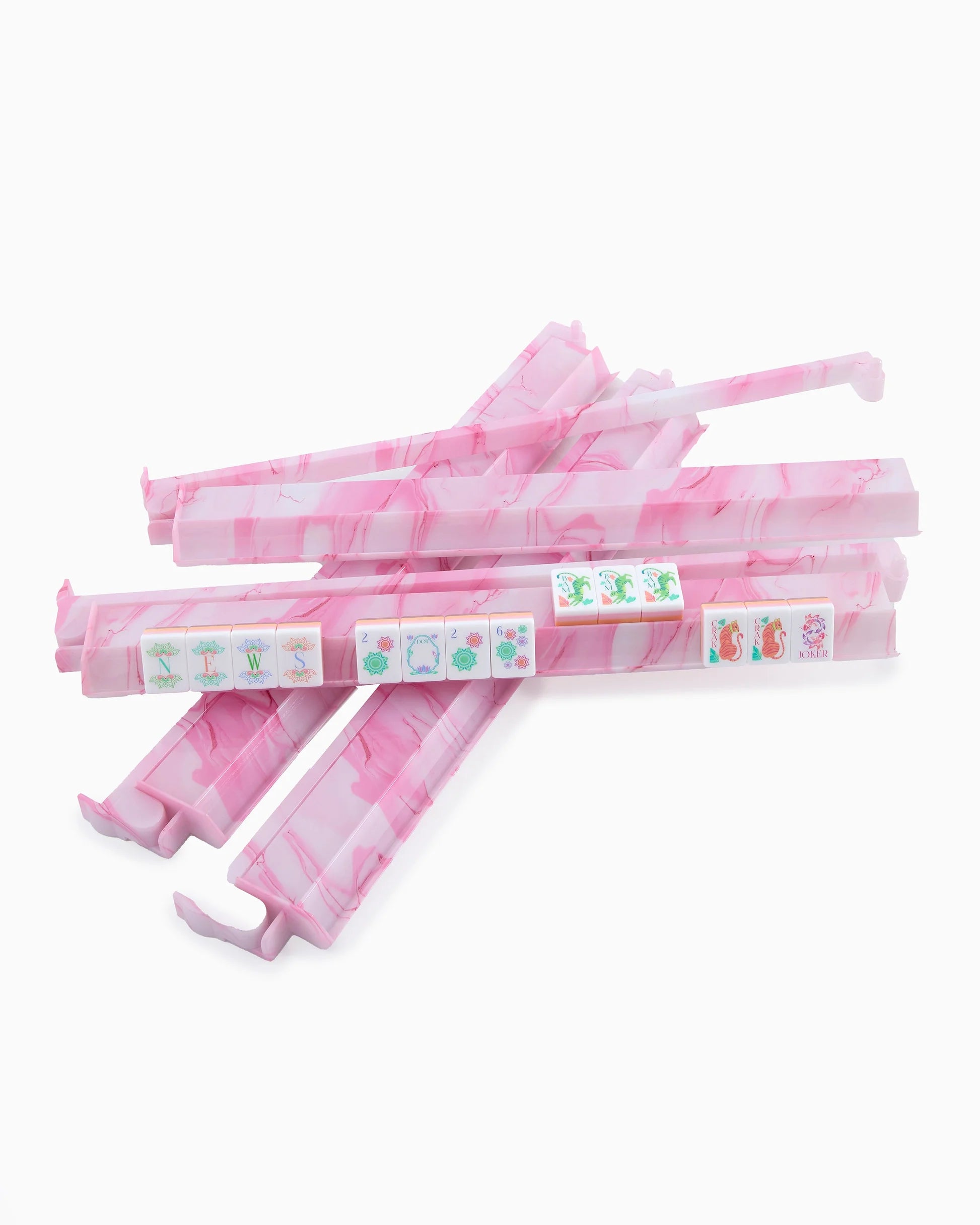 Oh My Mahjong Rack and Pusher Pink Quartz Set