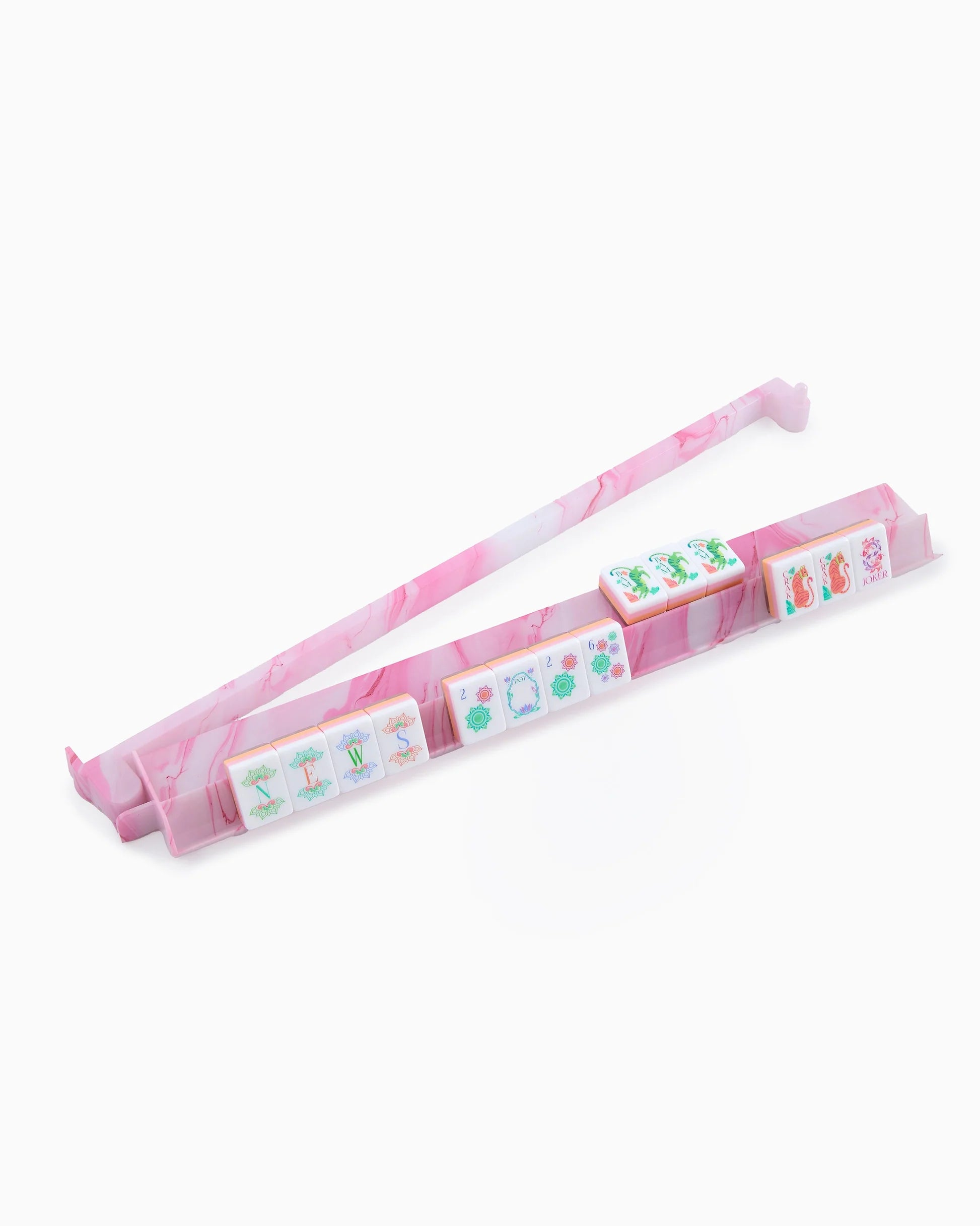 Oh My Mahjong Rack and Pusher Pink Quartz Set