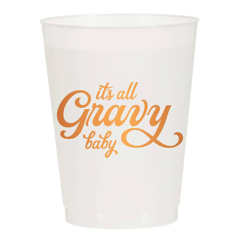 SHH  Cups It's All Gravy Baby Thanksgiving Reusable- Set of 10