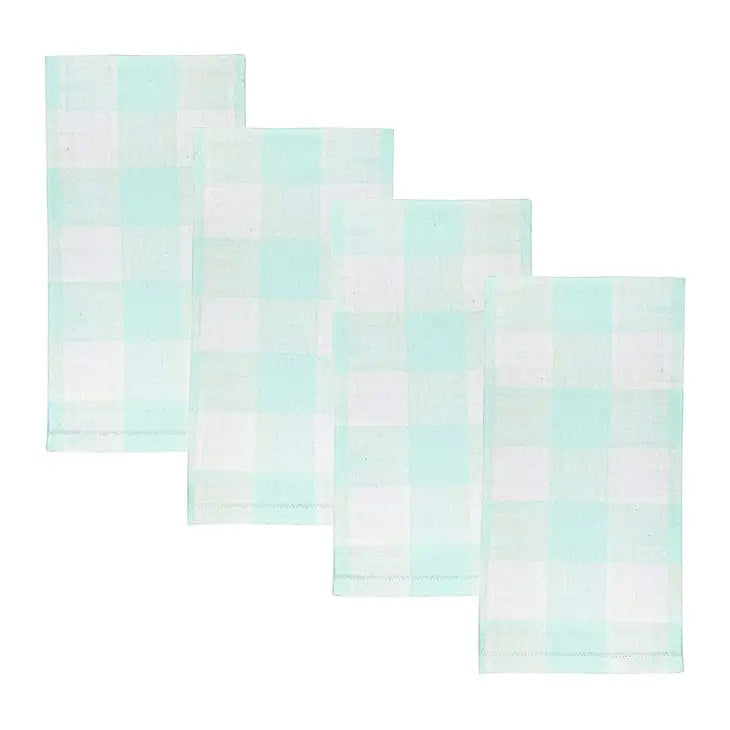 LPD Dinner Napkins Gingham Aqua