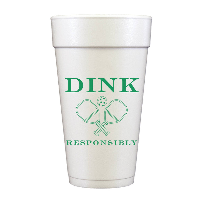 SHH Set of 10 Foam Cups Dink Responsibly Pickleball Cheeky