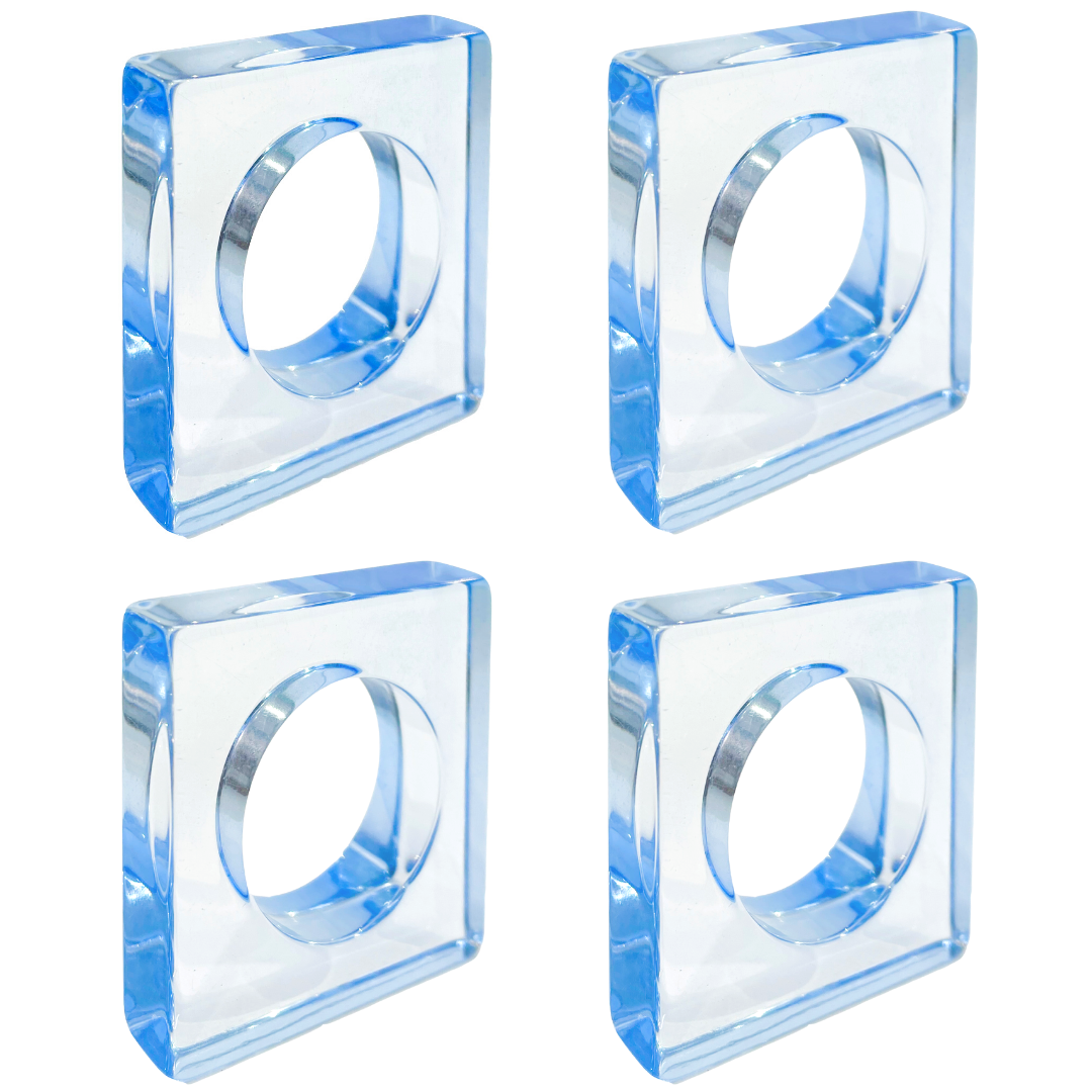 Napkin Ring Acrylic Set - Light Blue
