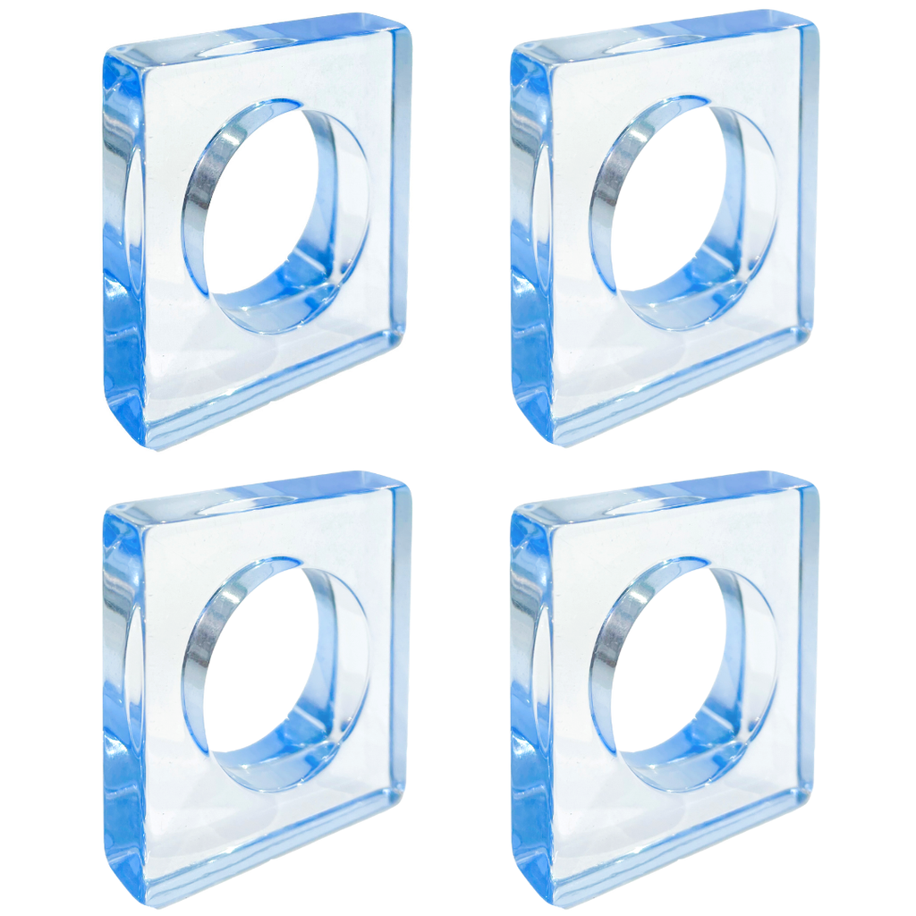 Napkin Ring Acrylic Set Light Blue – Ralph Rose
